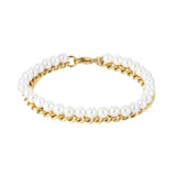 Gold Pearl x Cuban Bracelet - VIRAGE London