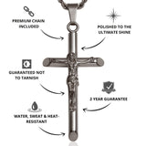 Gun Metal Crucifix Pendant - VIRAGE London