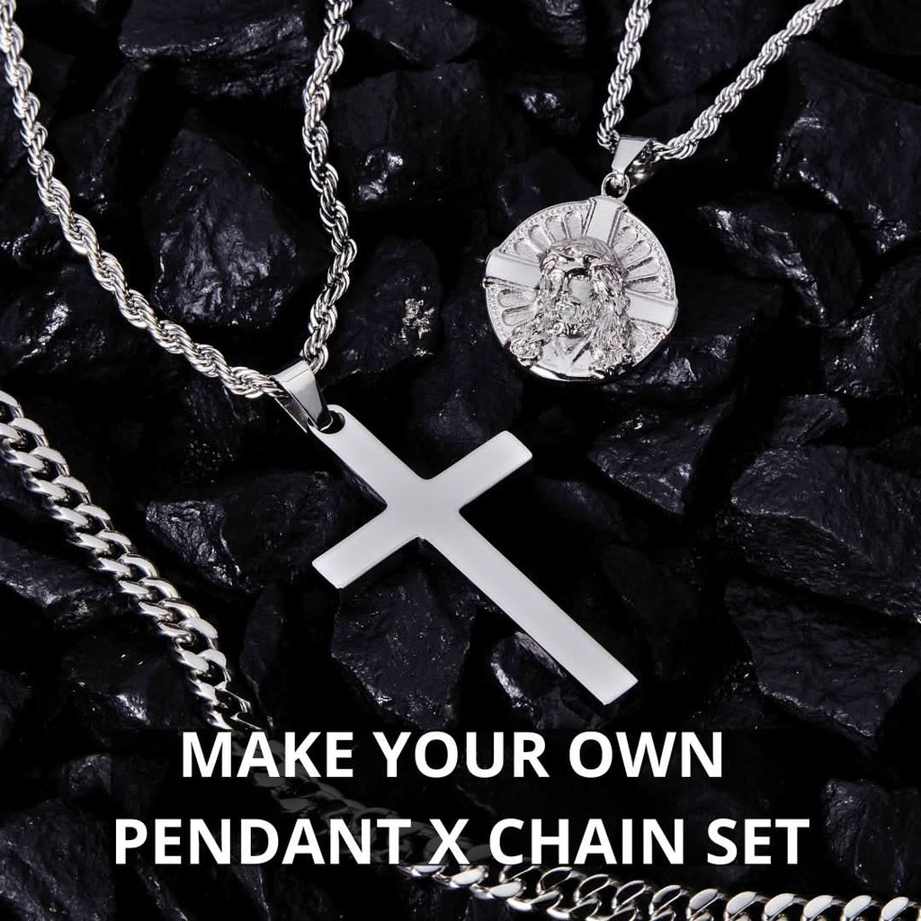 Men's Make Your Own Pendant x Chain Set | Silver | VIRAGE London