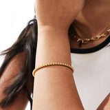 Gold Beaded Ball Bangle Bracelet -VIRAGE London