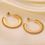 Beaded Hoop Earrings Gold - VIRAGE London