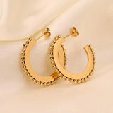 Beaded Hoop Earrings Gold - VIRAGE London