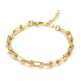 Chunky U Link Chain Bracelet Gold - VIRAGE London