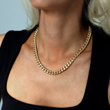 Cuban T-Bar Chain Necklace Gold - VIRAGE London