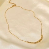 Dainty Beaded Ball Necklace Gold - VIRAGE London
