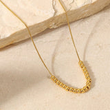 Dainty Beaded Ball Necklace Gold - VIRAGE London