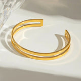 Gold Double Cuff Bangle Bracelet - VIRAGE London