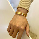 Gold Double Cuff Bangle Bracelet - VIRAGE London