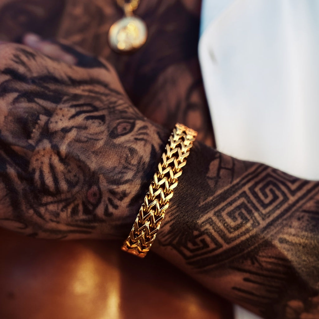 Men's Gold Franco Bracelet 12mm VIRAGE London