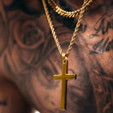 Gold Cross Pendant & Cuban Chain Set - VIRAGE London, 6501