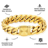 Gold Cuban Bracelet 14mm - USPs - VIRAGE London