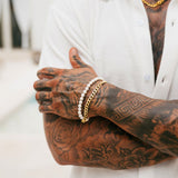 Gold Pearl x Cuban Bracelet - VIRAGE London