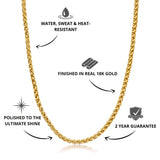 Gold Wheat Chain 3mm - USPs - VIRAGE London