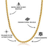 Gold Wheat Chain 5mm - USPs - VIRAGE London