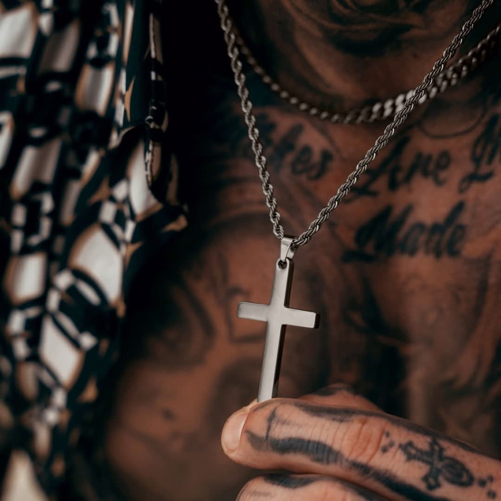 Men's Gun Metal Cross Pendant | VIRAGE London