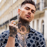 Gun Metal & Gold Crucifix Pendant & Rope Chain Set - VIRAGE London, 2022