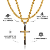 Gun Metal & Gold Crucifix Pendant & Rope Chain Set - VIRAGE London, 2022