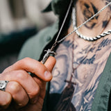 Gun Metal & Silver Crucifix Pendant & Rope Chain Set - VIRAGE London, 2033