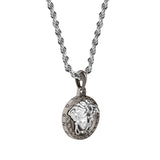 Gun Metal & Silver Medusa Pendant - VIRAGE London