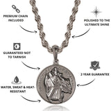 Gun Metal St Christopher Pendant - VIRAGE London