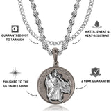 Gun Metal & Silver St Christopher X Cuban Set - VIRAGE London, 2133