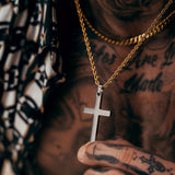 Gun Metal & Gold Cross Pendant - VRAGE London