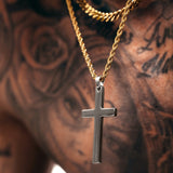 Gun Metal & Gold Cross Pendant - VRAGE London