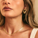 Hammered Circle Earrings Gold - VIRAGE London