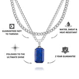 Silver Lapis x Cuban Set - USPs - VIRAGE London