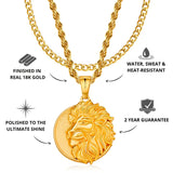 Gold Lion Pendant Limited Edition & Cuban Chain Set - USPs - VIRAGE London, 6001