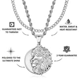 Silver Lion Pendant Limited Edition & Cuban Chain Set - USPs - VIRAGE London, 6101