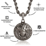Gun Metal Medusa Pendant - USPs - VIRAGE London