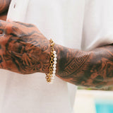 Gold Pearl x Oval Link Bracelet - VIRAGE London