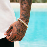 Gold Pearl x Oval Link Bracelet - VIRAGE London
