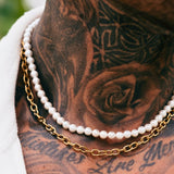 Gold Pearl x Oval Link Chain - VIRAGE London
