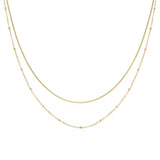 Round Snake & Bead Layered Necklace Set Gold - VIRAGE London