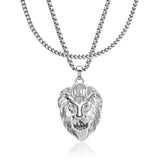 Silver Lion Pendant & Franco Chain Set - VIRAGE London, 1111