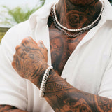 Silver Pearl x Oval Link Chain - VIRAGE London