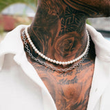 Silver Pearl x Oval Link Chain - VIRAGE London