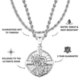 Silver St Christopher Pendant Limited Edition & Rope Chain Set - USPs - VIRAGE London, 5801