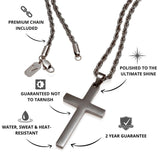 Gun Metal Cross Pendant - USPs - VIRAGE London