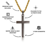 Gun Metal & Gold Cross Pendant - USPs - VRAGE London