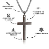 Gun Metal & Silver Cross Pendant - USPs - VRAGE London