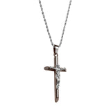 Gun Metal & Silver Crucifix Pendant - VIRAGE London