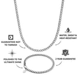 Silver Cuban Chain & Bracelet Set 5mm - USP's - VIRAGE London, 70010001020525