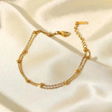 Double Beaded Ball Bracelet Gold - VIRAGE London