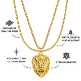 Gold Lion Pendant & Franco Chain Set - USP's - VIRAGE London, 111