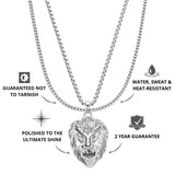 Silver Lion Pendant & Franco Chain Set - USP's - VIRAGE London, 1111