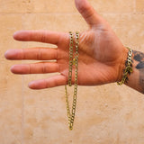 Gold Figaro Chain & Bracelet Set 5mm - VIRAGE London, 70040001010525