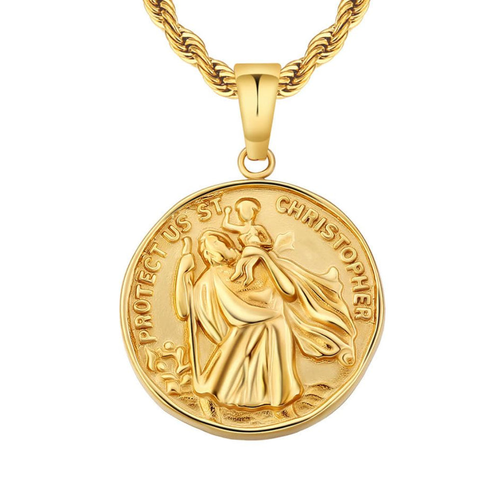 18k gold st discount christopher pendant